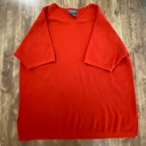 Lane Bryant Designs Rust Orange Short Sleeve Knitted Sweater